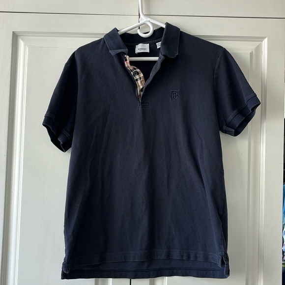 Burberry Men's Eddie Pique Polo Shirt Navy Size Large - Picture 6 of 16